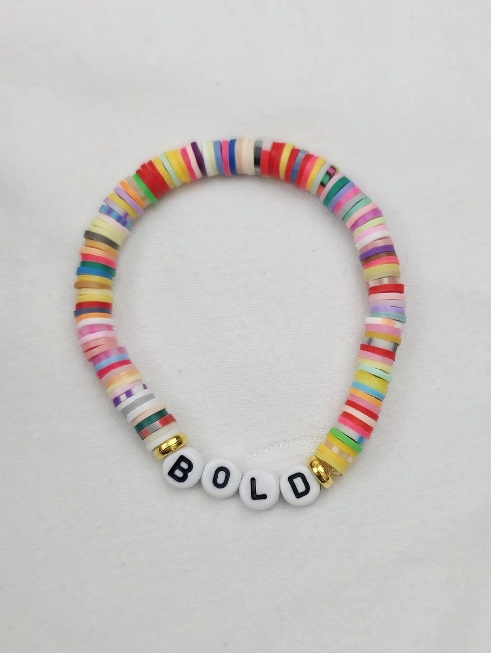 Handmade Clay Bead Multi Color Bold  Bracelet
